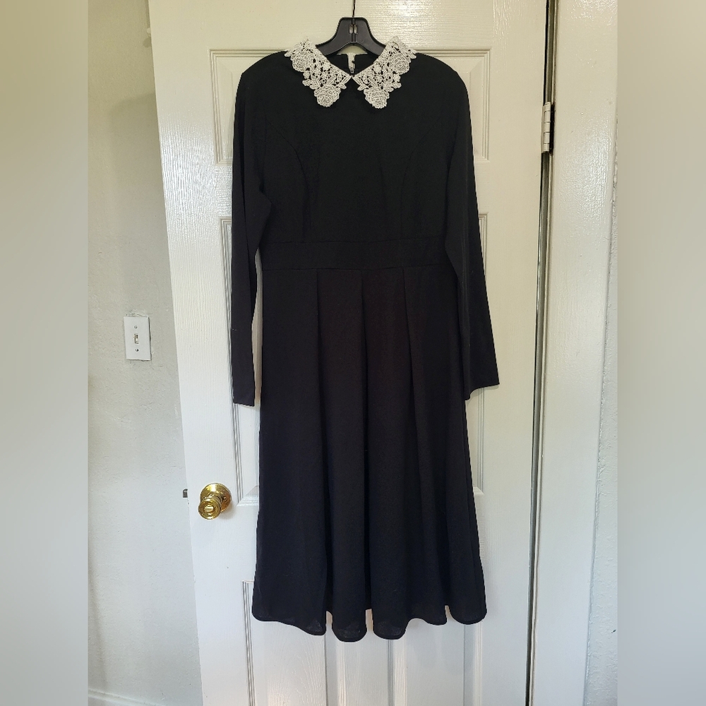 Goth Collared Midi Dress